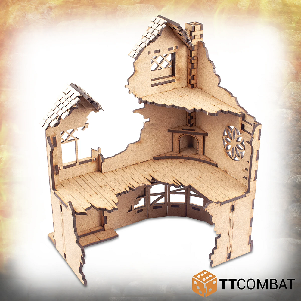 TT Combat crumbling building MDF kit for your gaming table 