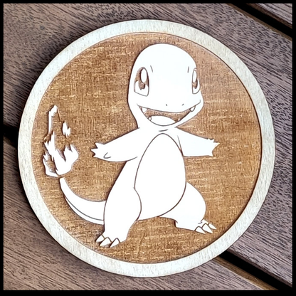 Pokemon Wooden Round Coasters chamelian