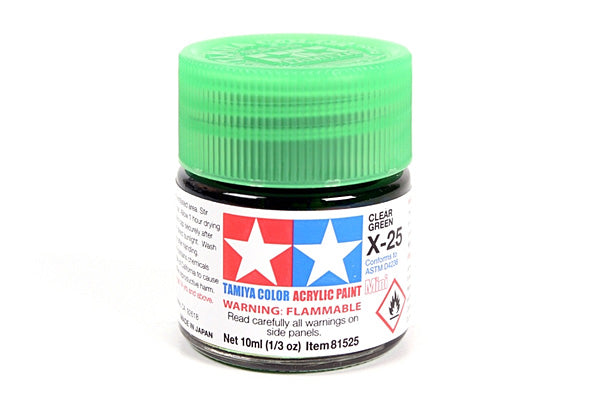 81525 ACRYLIC MINI X-25 CLEAR GREEN - TAMIYA PAINT