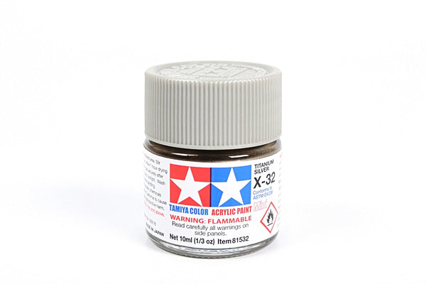 81532 ACRYLIC MINI X-32 TITAN SILVER - TAMIYA PAINT