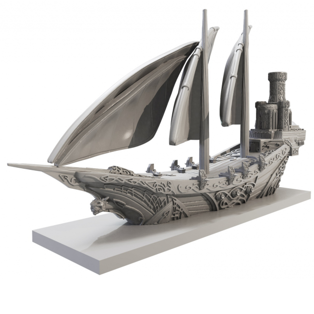 Elf Starter Fleet For Armada by Mantic. unpainted miniature ship