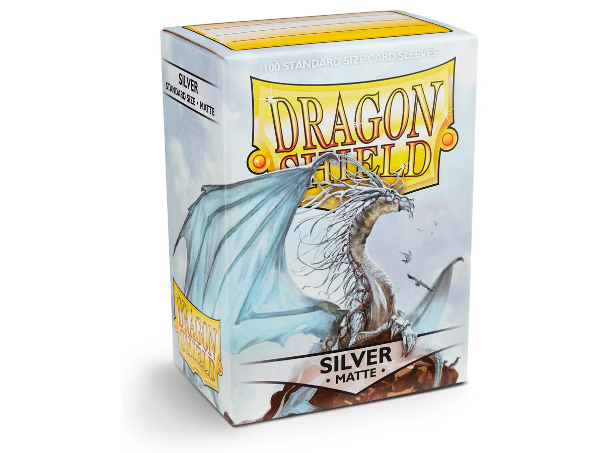 Dragon Shield Silver Matte– 100 Standard Size Card Sleeves