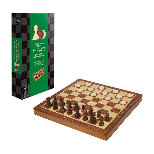 Wooden Chess & Checkers Set ...