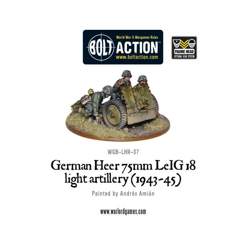 German Heer 75mm Leig 18 Artillery Bolt Action Miniatures