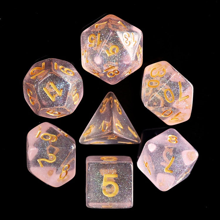 Iridescent D20 Poly Dice set - Pink