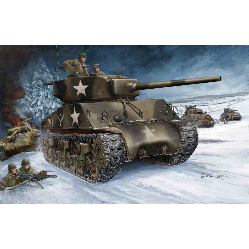 US M4A3 (76)W Tank - 1/48 Scale Model by HobbyBoss