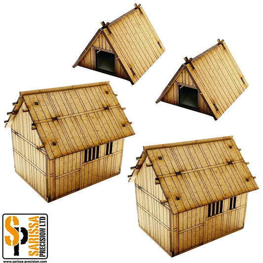 Mountain Village Hovel & Animal Shelter Feudal Japanese MDF Scenery