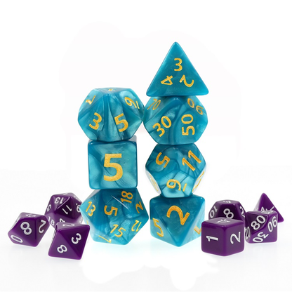 Giant Dice Lake Blue Pearl Poly Set