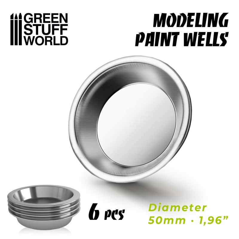 Hobbyists Aluminium Paint Wells 6 Pack