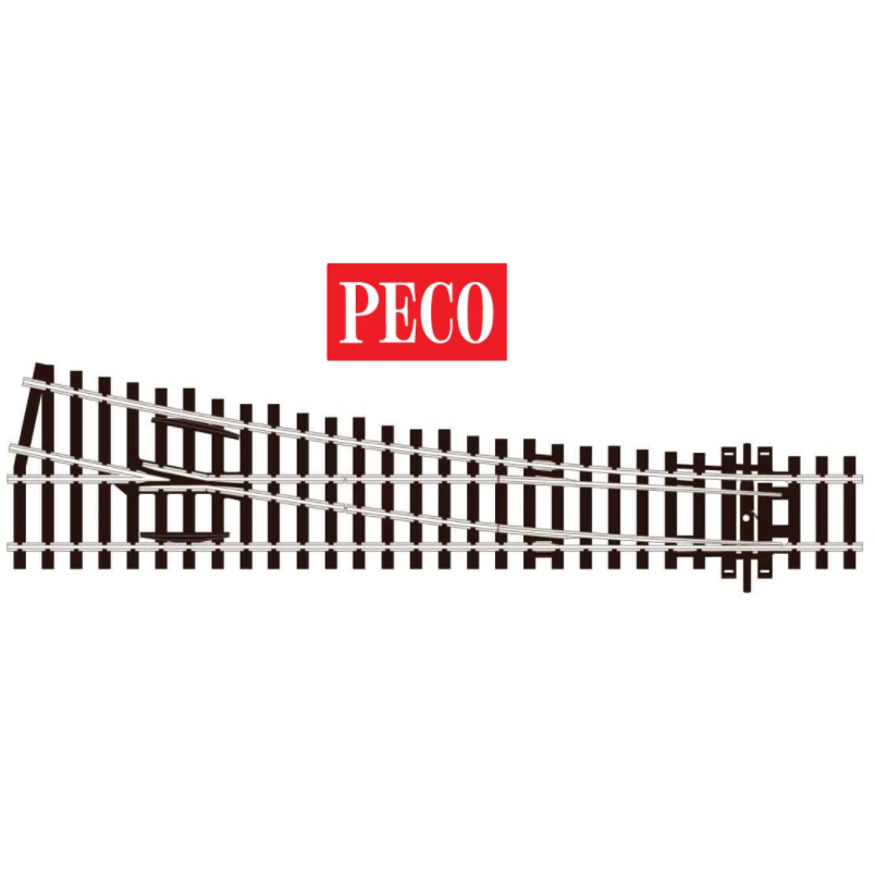 PECO - Right Hand Medium Radius Turnout - SL 95 - OO Gauge