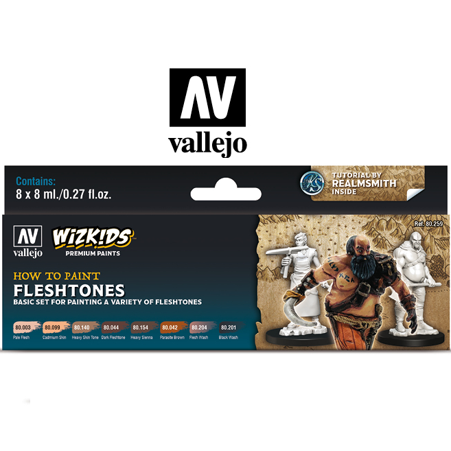 Fleshtones - Vallejo Wizkids Paint Set - 80.259