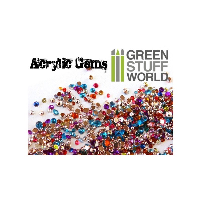 Micro Acrylic Gems - 1mm to 2.5mm -1033- Green Stuff World