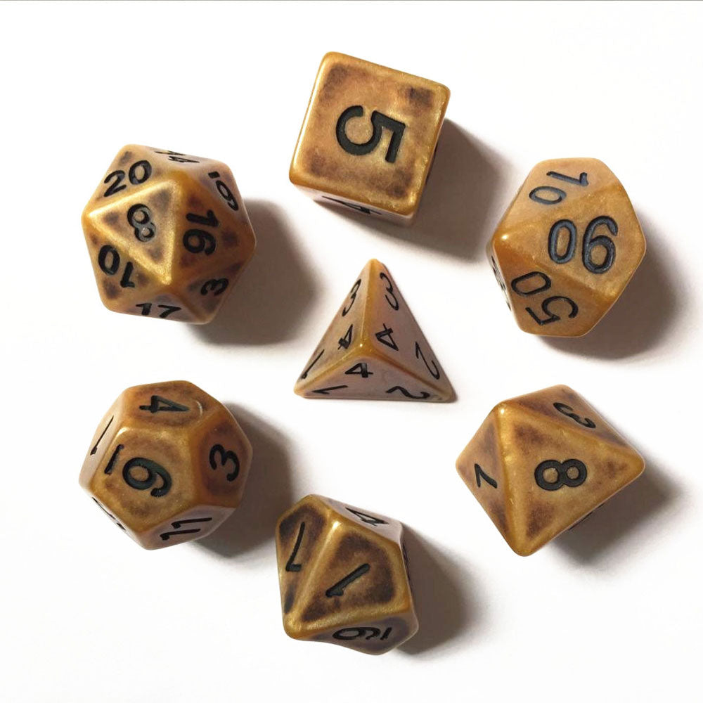 Ancient Dice Set D20 Poly Dice set - MATT GOLD