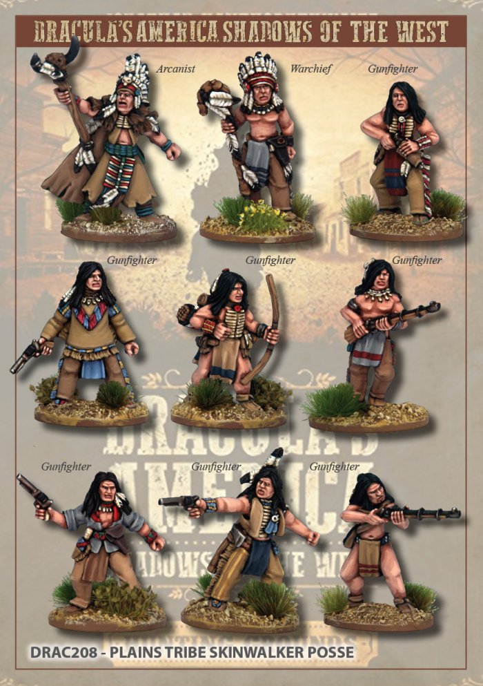 DRAC208 - Plains Tribe Skinwalker Posse - Boxset (Dracula's America - Shadows in the West) :www.mightylancergames.co.uk