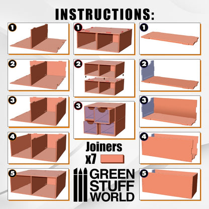 Paint Rack Modular Set 2x Drawers -2169- Green Stuff World