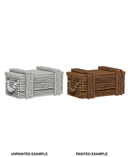 WizKids Deep Cuts Unpainted Miniatures: Crates 73090